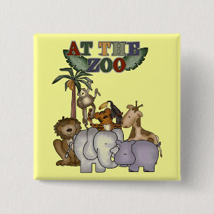 Dieren bij de de T-shirts en Giften van de Dierent Vierkante Button 5,1 Cm