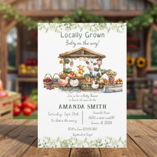 Dieren Boerenmarkt Lokale Baby Shower  Kaart