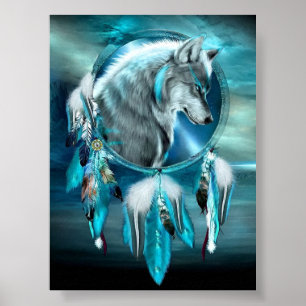 Dieren Borduurwerk Diamant schilderij Kits Wolf Poster