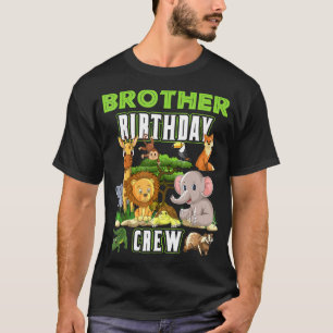 Dieren Broer Verjaardagsbemanning Safari Thema Dag T-shirt