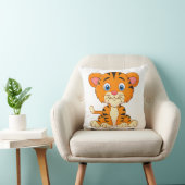 Dieren cartoon illustratie schattige tijger kussen (Stoel)