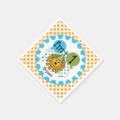 Dieren Circus Leeuw 1e Verjaardag Papier Servetten (Hoek)