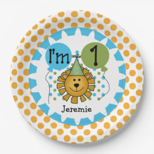 Dieren Circus Lion 1st Birthday Paper Borden Papieren Bordje