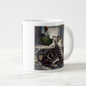 dieren, cute Tabby Cat snd Butterfly Jumbo Beker (Voorkant rechts)
