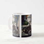 dieren, cute Tabby Cat snd Butterfly Koffiemok (Voorkant links)