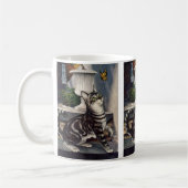 dieren, cute Tabby Cat snd Butterfly Koffiemok (Links)