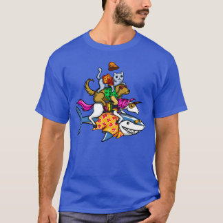 Dieren die op Shark boy rijden T-shirt