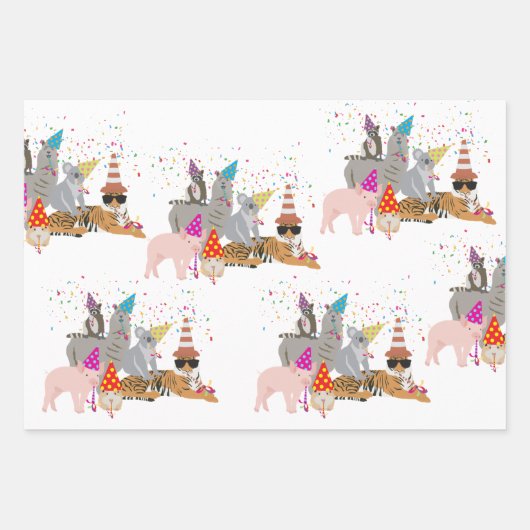 Dieren die partij zijn - Schuddieren met een parti Inpakpapier Vel (Voorkant 2)