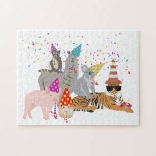 Dieren die partij zijn - Schuddieren met een parti Legpuzzel