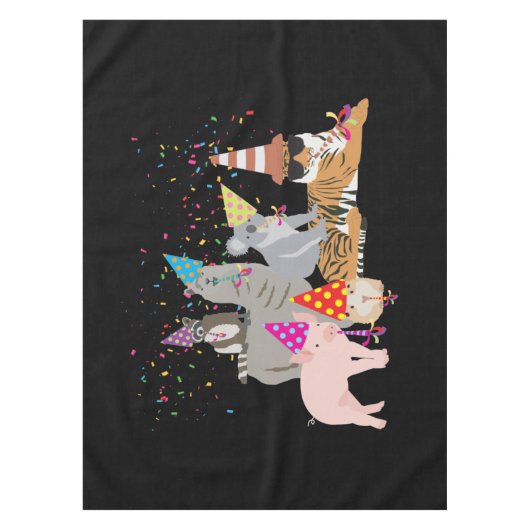 Dieren die partij zijn - Schuddieren met een parti Tafelkleed (Voorkant)