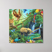 Dieren die samenleven werpen kussen canvas afdruk (Voorkant)