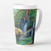 Dieren die samenleven werpen kussen latte mok (Rechterhoek)