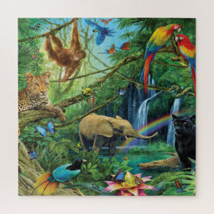 Dieren die samenleven werpen kussen legpuzzel