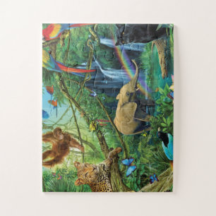 Dieren die samenleven werpen kussen legpuzzel