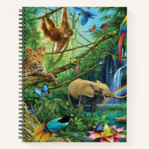 Dieren die samenleven werpen kussen notitieboek