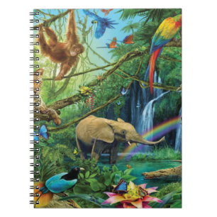 Dieren die samenleven werpen kussen notitieboek
