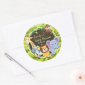 Dieren dierentuin; heldergroene camo, camouflage ronde sticker (Envelop)