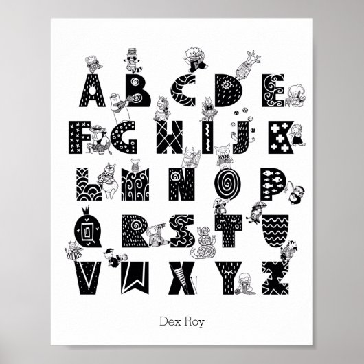 Dieren en acties Alfabet Educational Nursery Poster (Voorkant)