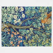 Dieren en bloemen, bos, William Morris Fleece Deken (Voorkant (Horizontaal))