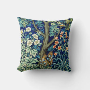 Dieren en bloemen, bos, William Morris Kussen