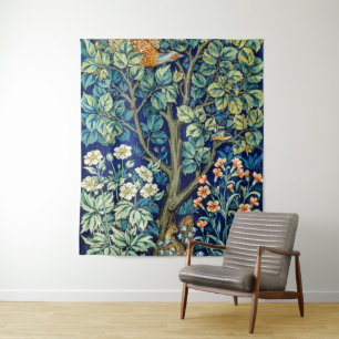 Dieren en bloemen, bos, William Morris Wandkleed
