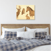dieren en dieren kunst canvas afdruk (Insitu (Slaapkamer))
