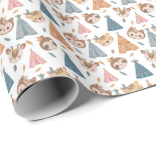 Dieren- en parelpapier cadeaupapier