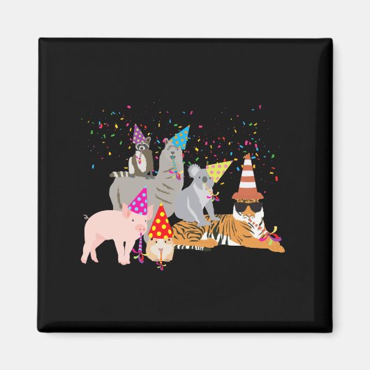 Dieren Feesten Schattige Dieren Gaan Naar Een Fees Magneet (Voorkant)