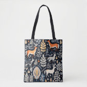 Dieren Folk Pattern Draagtas (Voorkant)