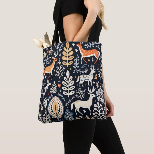Dieren Folk Pattern Draagtas (Dichtbij)
