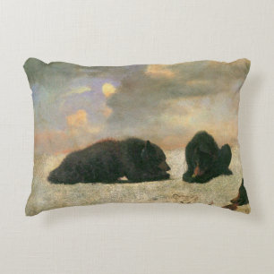 dieren, grizzly Beren van Albert Bierstadt Decoratief Kussen