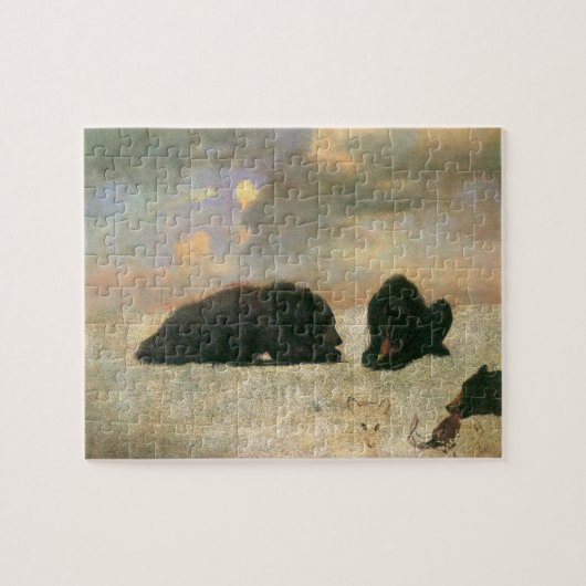 dieren, grizzly Beren van Albert Bierstadt Legpuzzel (Horizontaal)