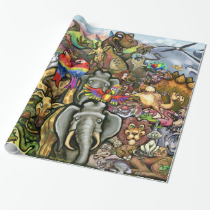 Dieren Grote en Kleine Muur Poster Cadeaupapier