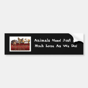 Dieren hebben liefdesbumpersticker nodig bumpersticker
