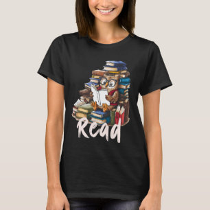 Dieren houden van uil lezen boek bibliothecaris ov t-shirt