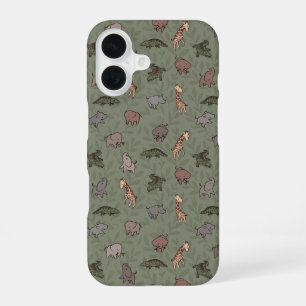 Dieren in de safari (Olifant, Giraffe, Krokodil & iPhone 16 Hoesje