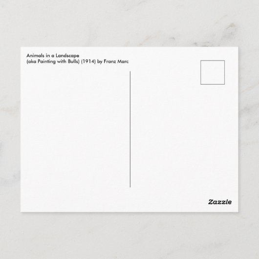 Dieren in een landschap van Franz Marc Briefkaart (Achterkant)