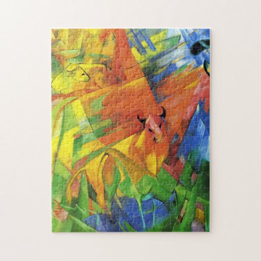 Dieren in een landschap van Franz Marc Legpuzzel (Verticaal)
