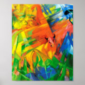 Dieren in een landschap van Franz Marc Poster (Voorkant)