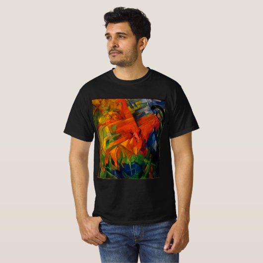 Dieren in een landschap van Franz Marc T-shirt (Voorkant volledig)
