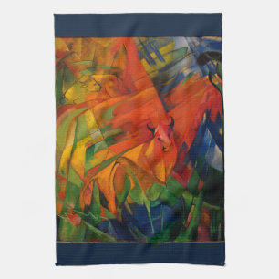 Dieren in een landschap van Franz Marc Theedoek