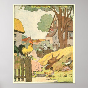 Dieren in het Boerderij-winkelboek Poster
