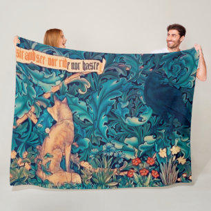 Dieren in het bos, William Morris Fleece Blank Deken