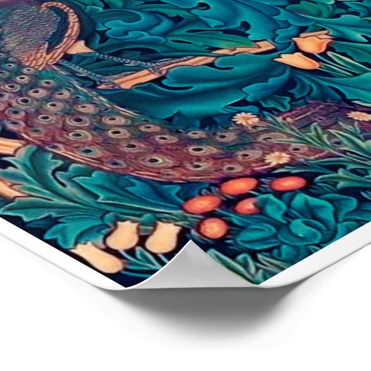 Dieren in het bos, William Morris Poster (Hoek)