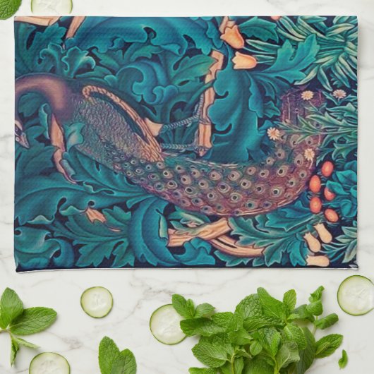 Dieren in het bos, William Morris Theedoek (Gevouwen)