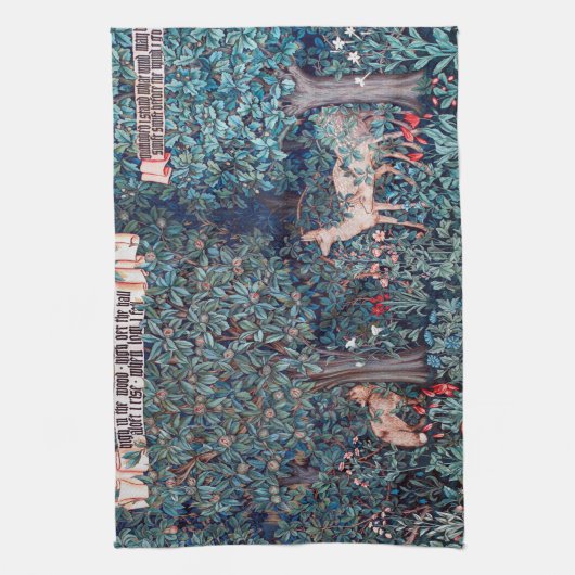 Dieren in het bos, William Morris Theedoek (Verticaal)