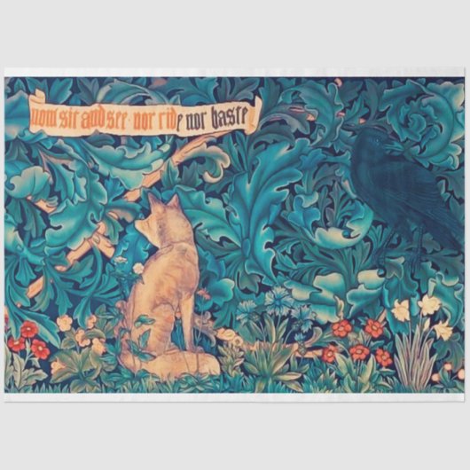 Dieren in het bos, William Morris Tissue Paper Tissuepapier (Voorkant)