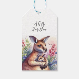 Dieren in het wild Kangoeroe Cadeaulabel