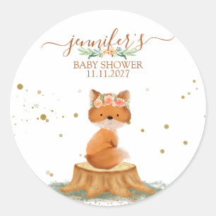Dieren in het wild Vos met Bloem Ronde Sticker