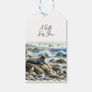 Dieren in het wild Zeehond Kust Cadeaulabel